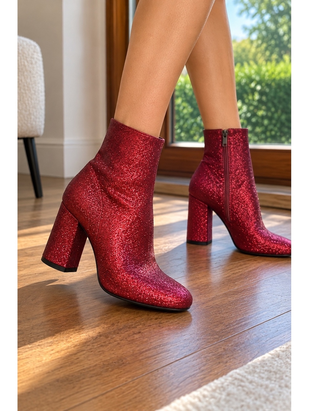 Marc Jacobs Glitter Ankle Boots Fuchsia Pink Size 38.5 / US 8.5 New Without Box